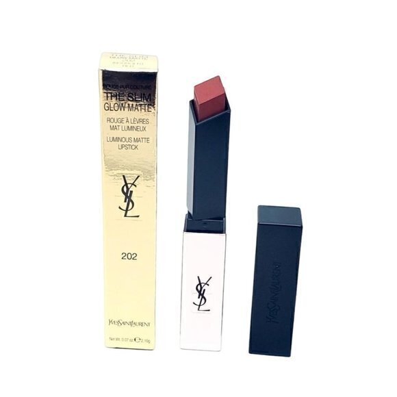 Yves Saint Laurent Rouge Pur Couture Slim‎ Glow Matte Lipstick 202 Insurgent Red - Picture 1 of 11